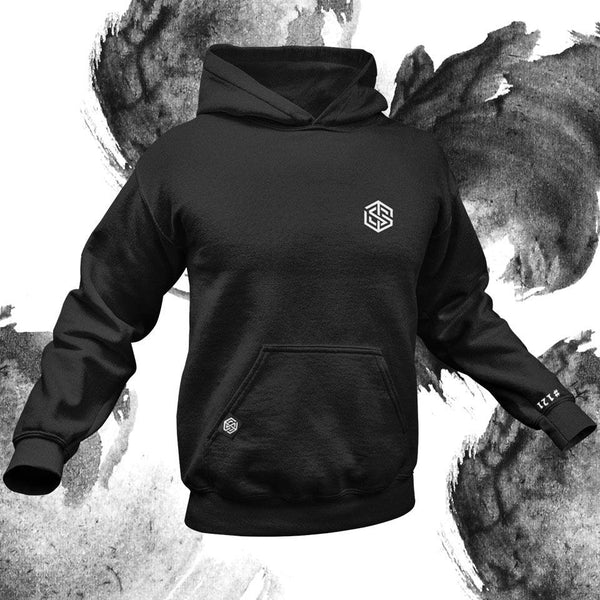 Technostoff Crew Raver Hoodie in schwarz für Frauen und Männer